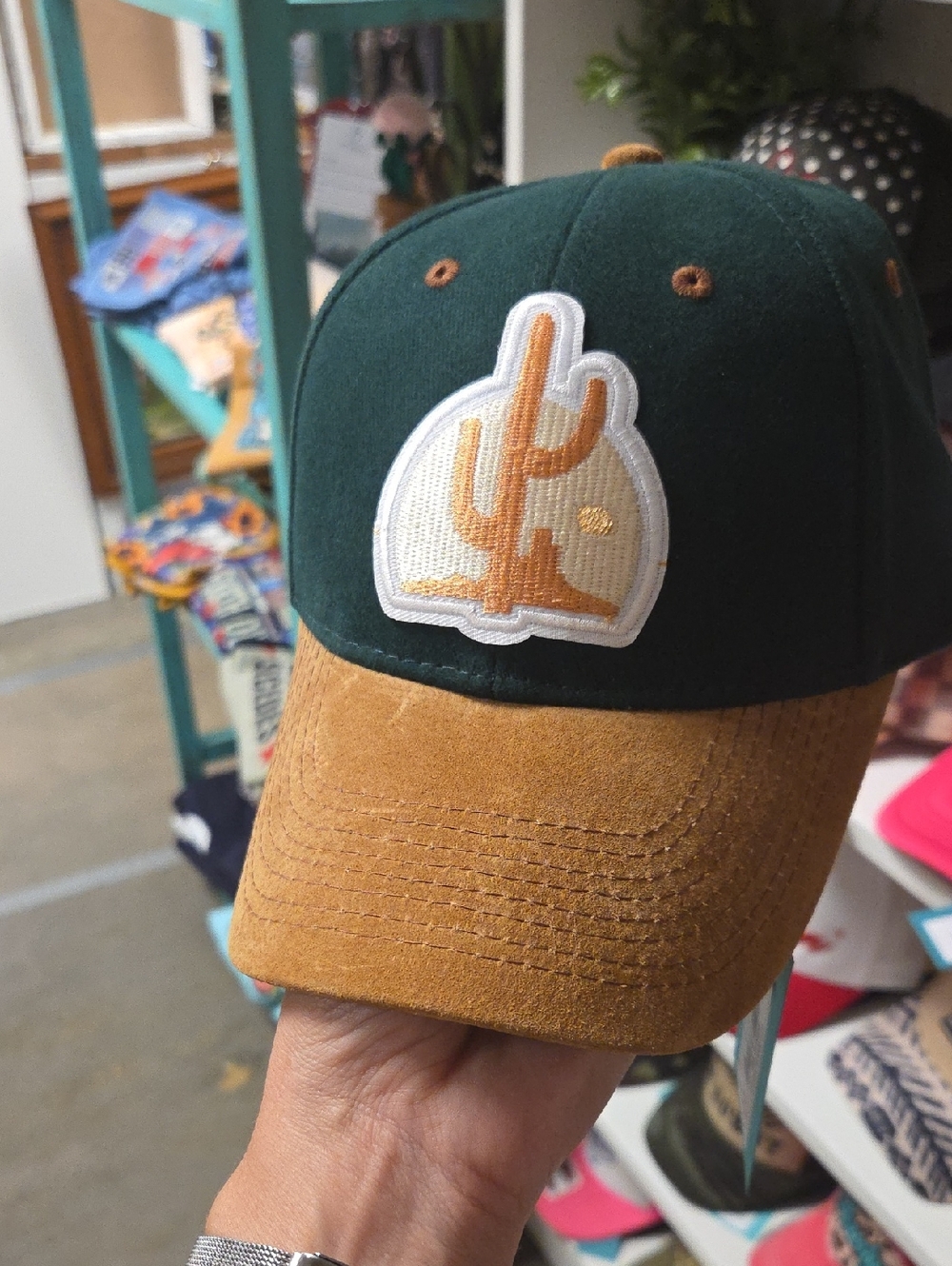 Green and Tan Cactus Patch Baseball Cap